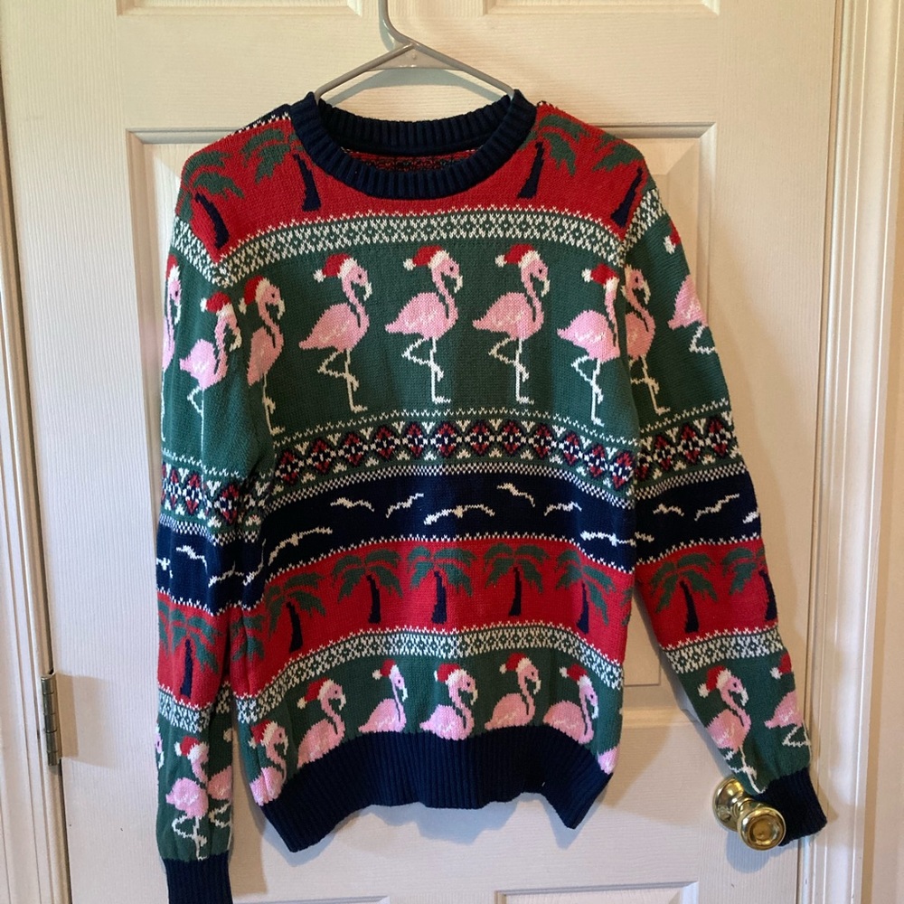 St. John’s Bay flamingo palm tree holiday sweater
